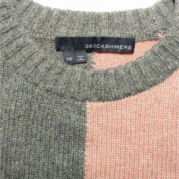 360 Cashmere Hailey 100% Cashmere Brown Black Sweater - Picture 12 of 14